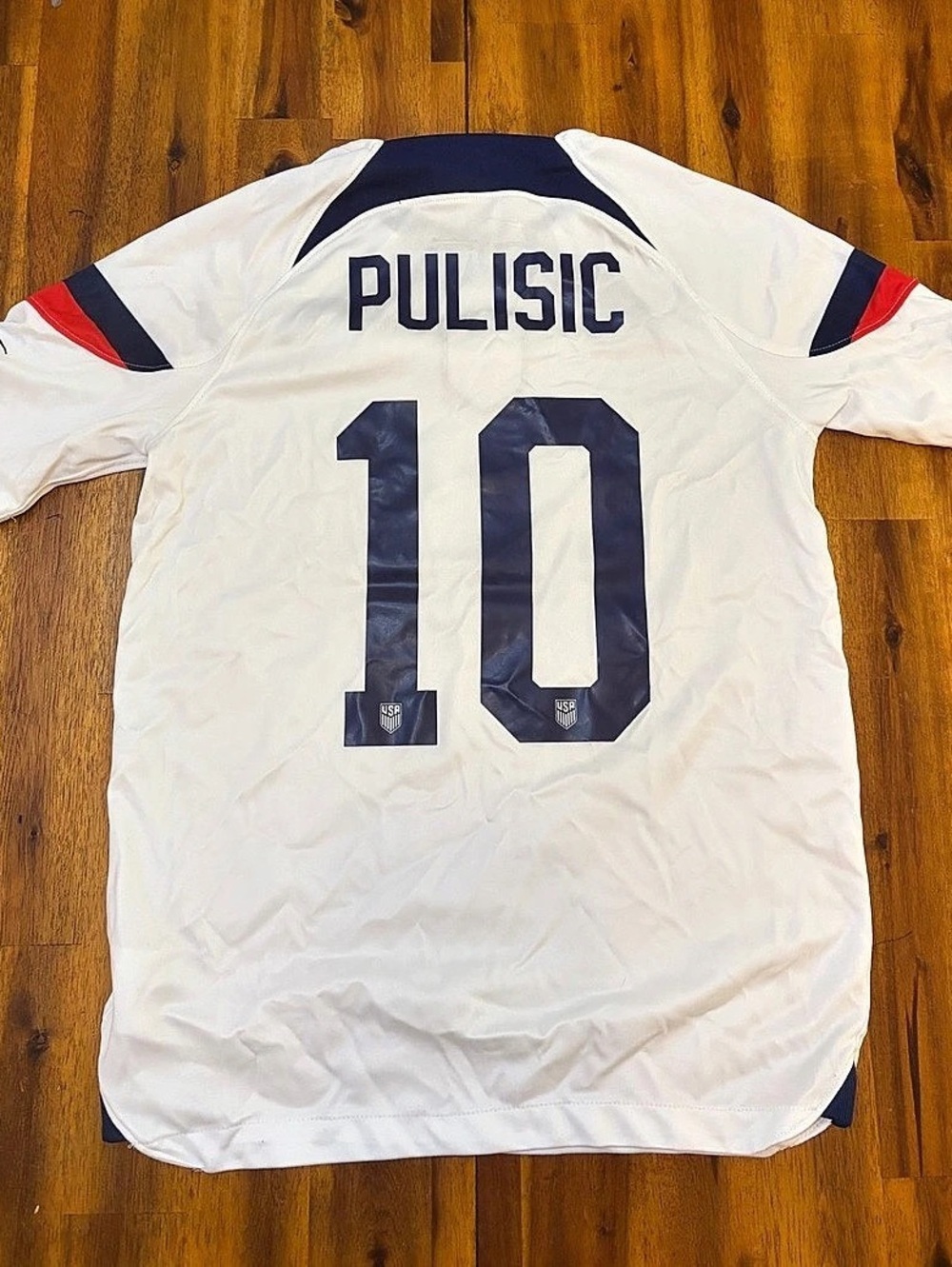 Nike USMNT Christian Pulisic #10 jersey Soccer Jersey White Blue Athletic - Picture 3 of 6